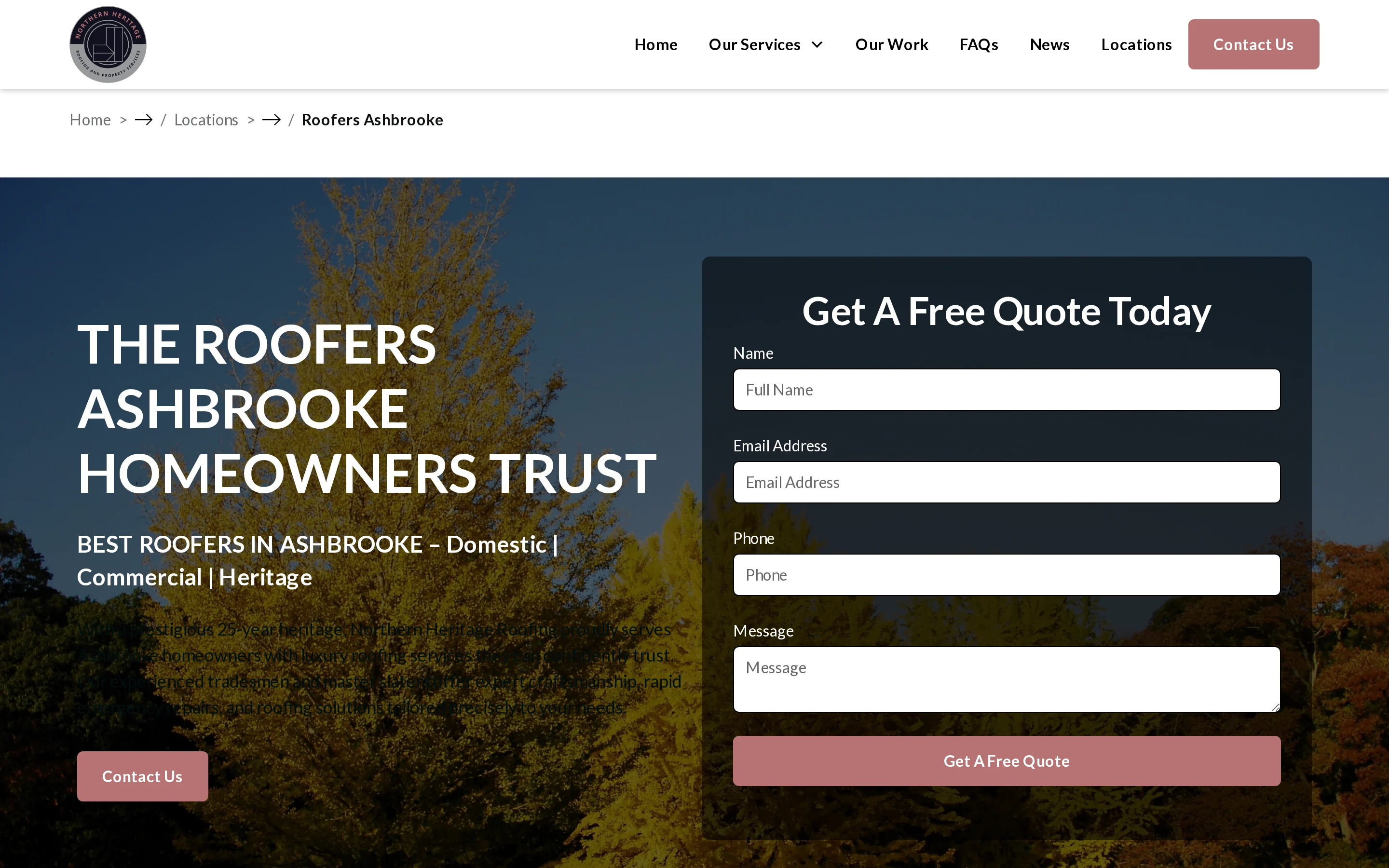Northern Heritage Roofing website